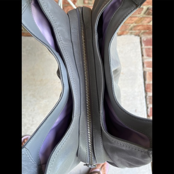 Coach Maggie Gray Leather Hobo Shoulder Bag Handbag Large Dustbag - Picture 7 of 12